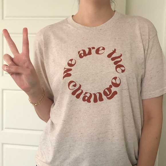 We Are The Change Graphic T-Shirt Polished Prints Screen Print Tee XL - Picture 2 of 6